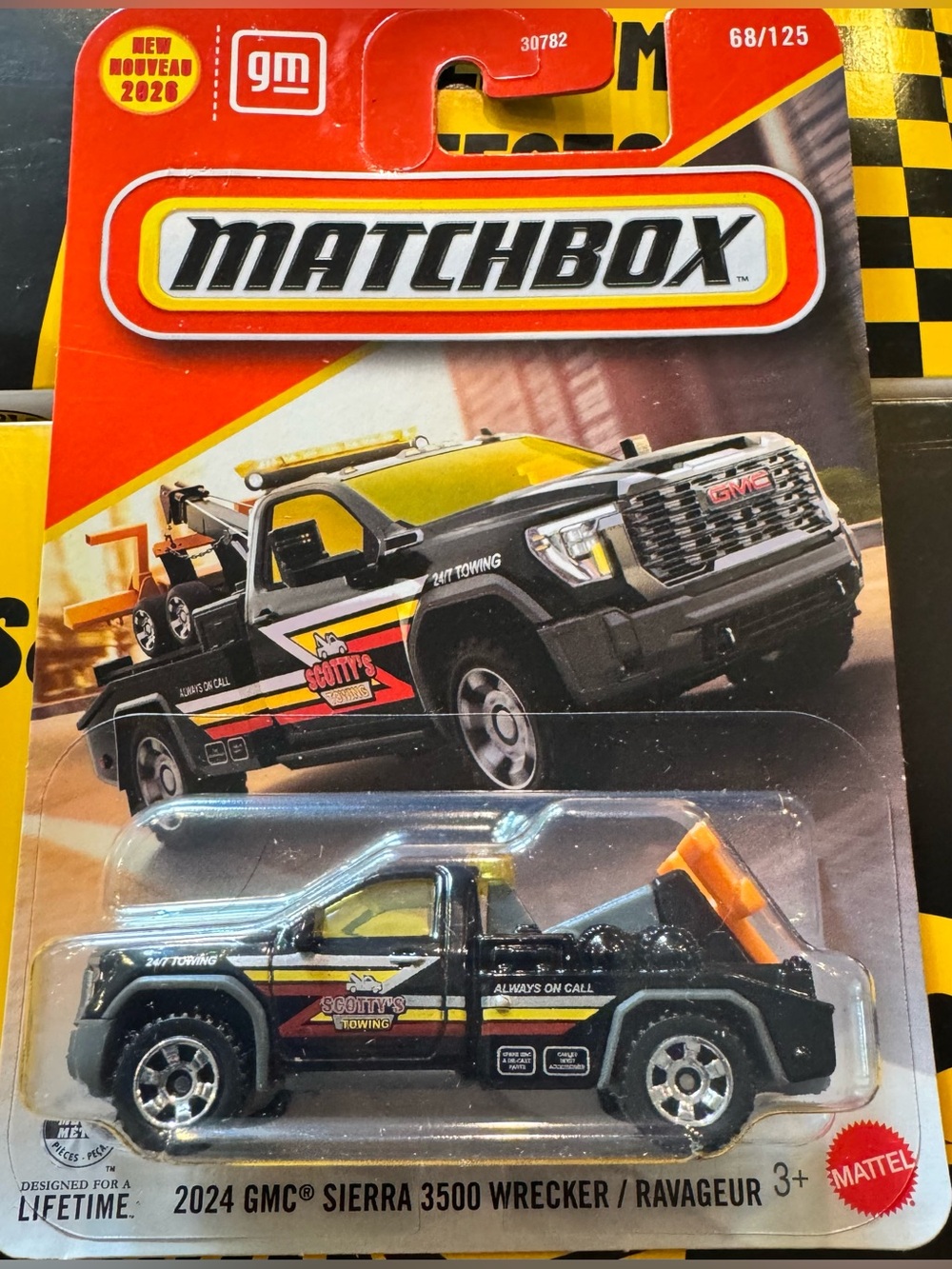 Matchbox 2024 GMC Sierra 3500 Wrecker Toy Truck - Black & Yellow